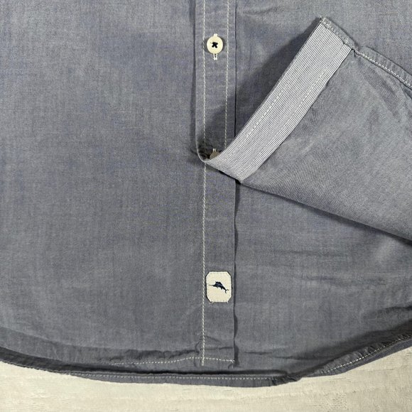 Tommy Bahama Jeans Shirt Men Size M Short Sleeve Single Pocket Cotton Blend EUC - Picture 6 of 12